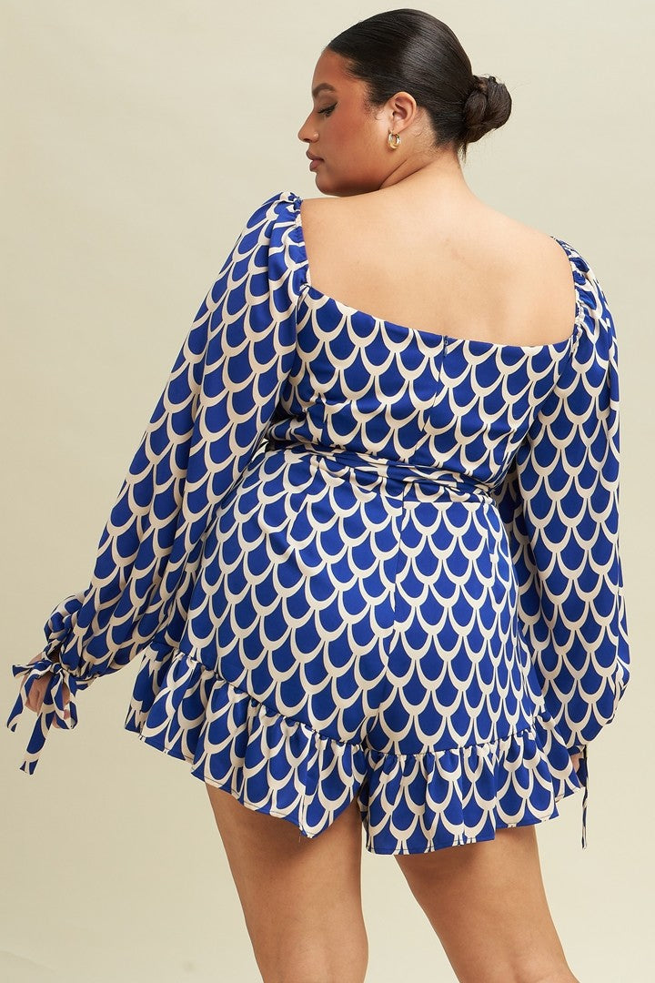 PLUS SCALLOP PRINT ROMPER