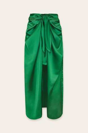 Green Satin Skirt